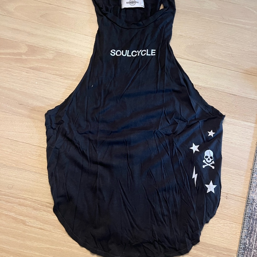 SoulCycle Black Sleeveless Top with Skull Design